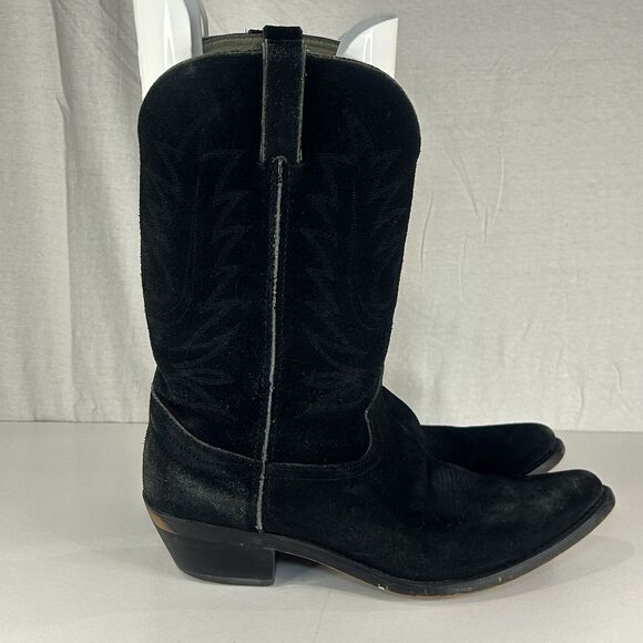 DURANGO Suede Black Leather Cowboy Boots DB220 Men’s 10D Western - Picture 1 of 6